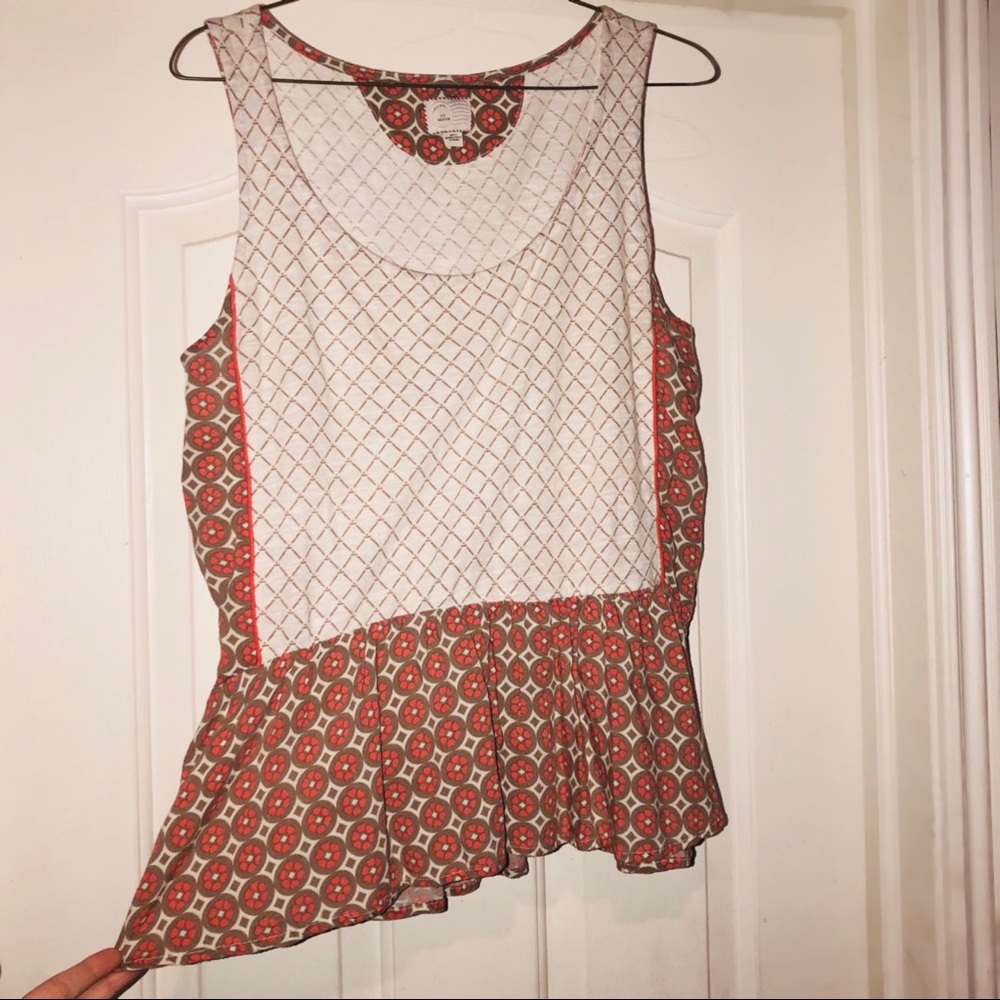 Anthropologie postage stamp sleeveless shirt